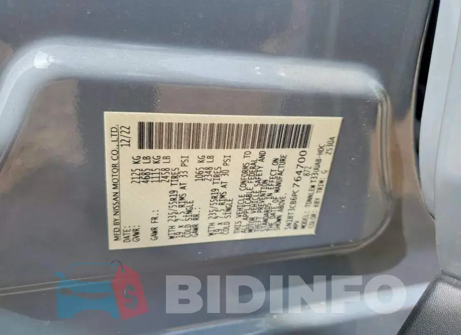 5N1BT3CB6PC764700 Photo# 14