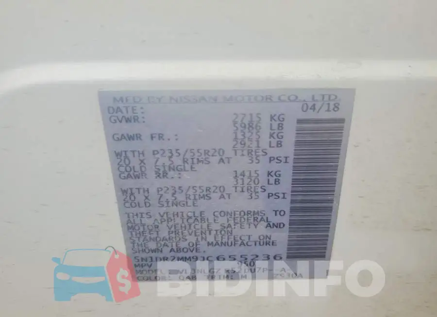 5N1DR2MM9JC655236 Photo# 12