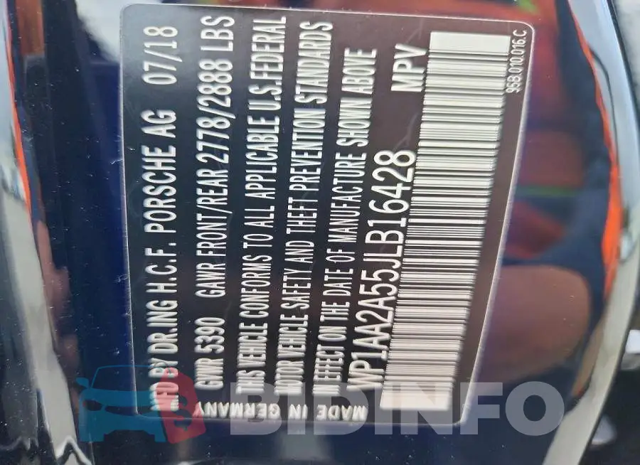 WP1AA2A55JLB16428 Photo# 12
