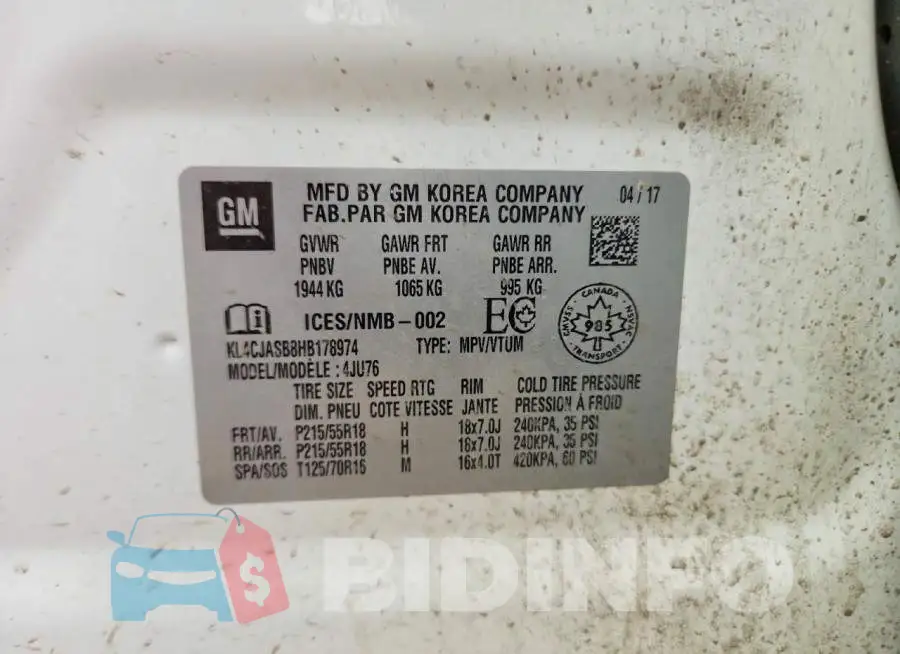 KL4CJASB8HB178974 Photo# 14