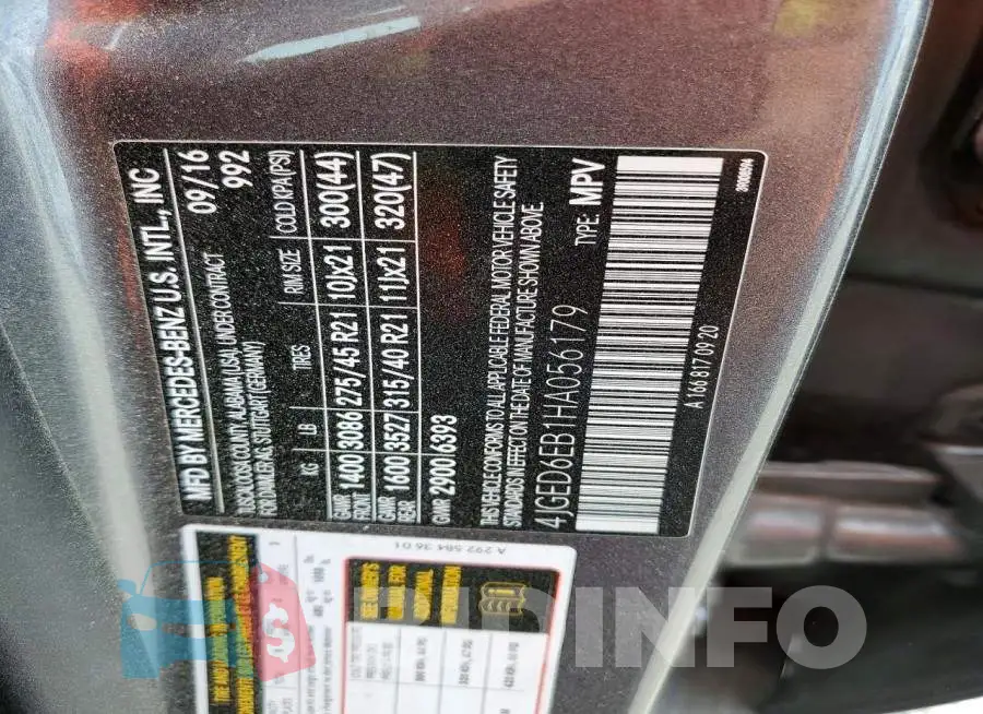 4JGED6EB1HA056179 Photo# 13