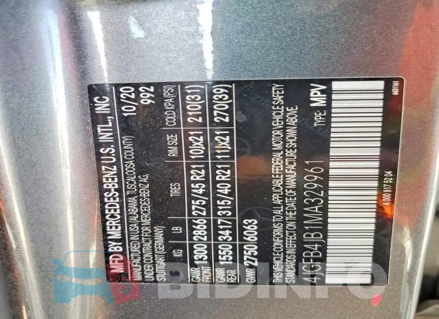 4JGFB4JB1MA329961 Photo# 13