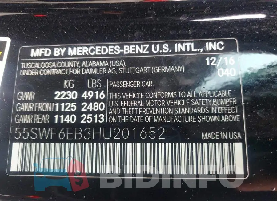 55SWF6EB3HU201652 Photo# 13