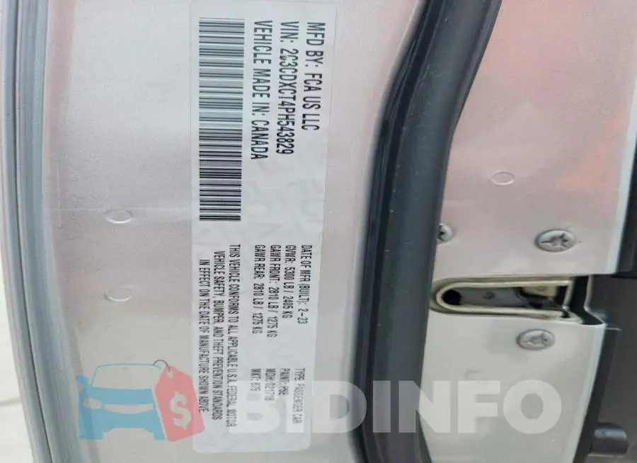 2C3CDXCT4PH543829 Photo# 12
