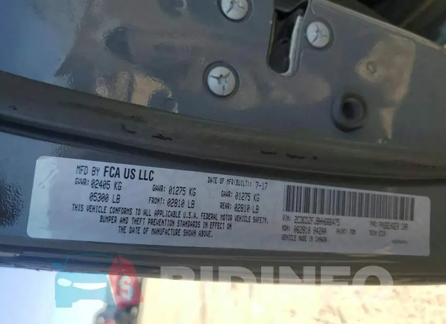 2C3CDZFJ8HH666475 Photo# 13