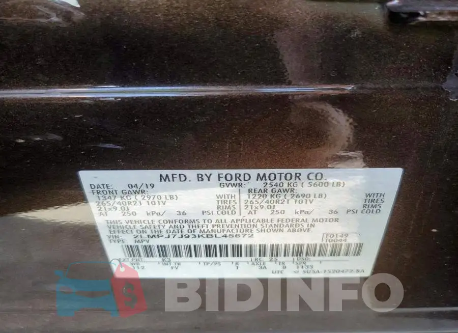 2LMPJ7J93KBL45672 Photo# 13