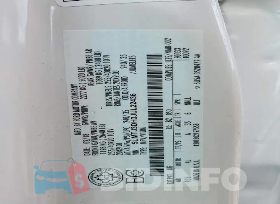 5LMTJ3DH3JUL22436 Photo# 13