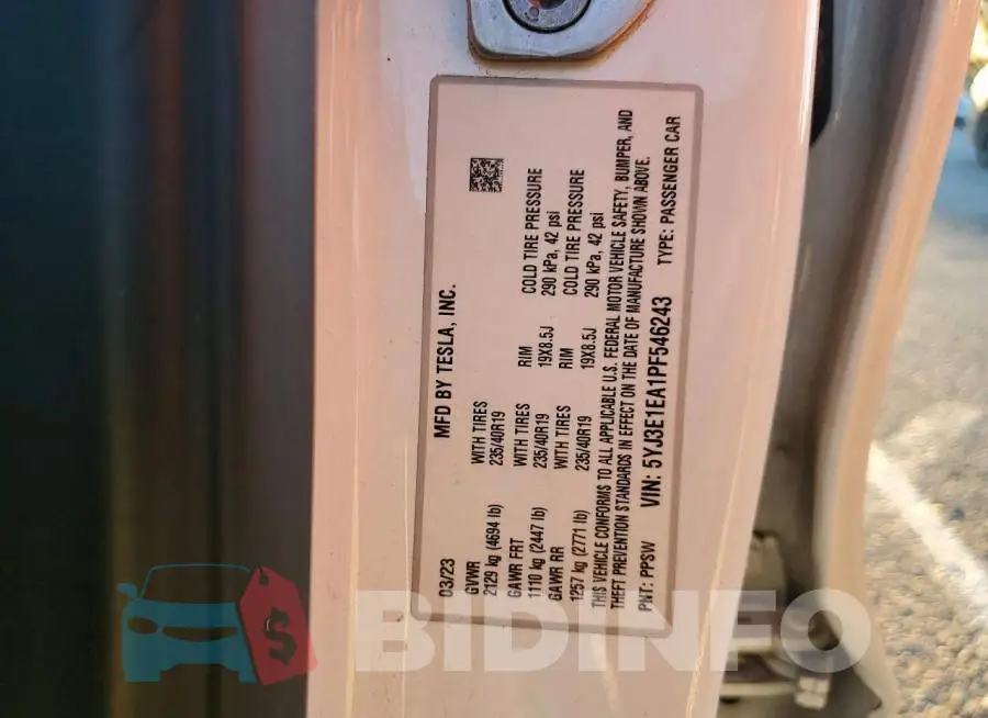 5YJ3E1EA1PF546243 Photo# 12