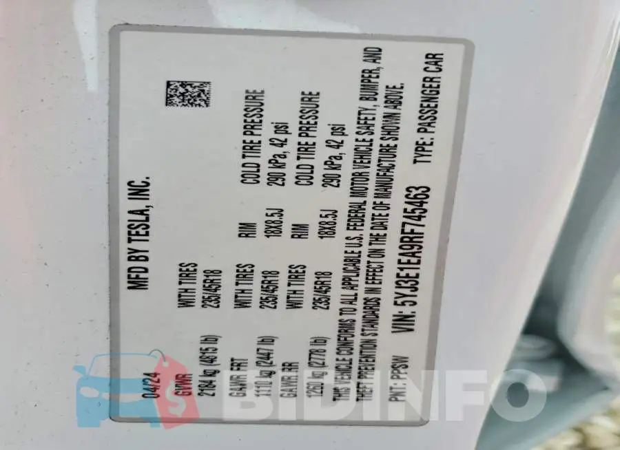 5YJ3E1EA9RF745463 Photo# 12