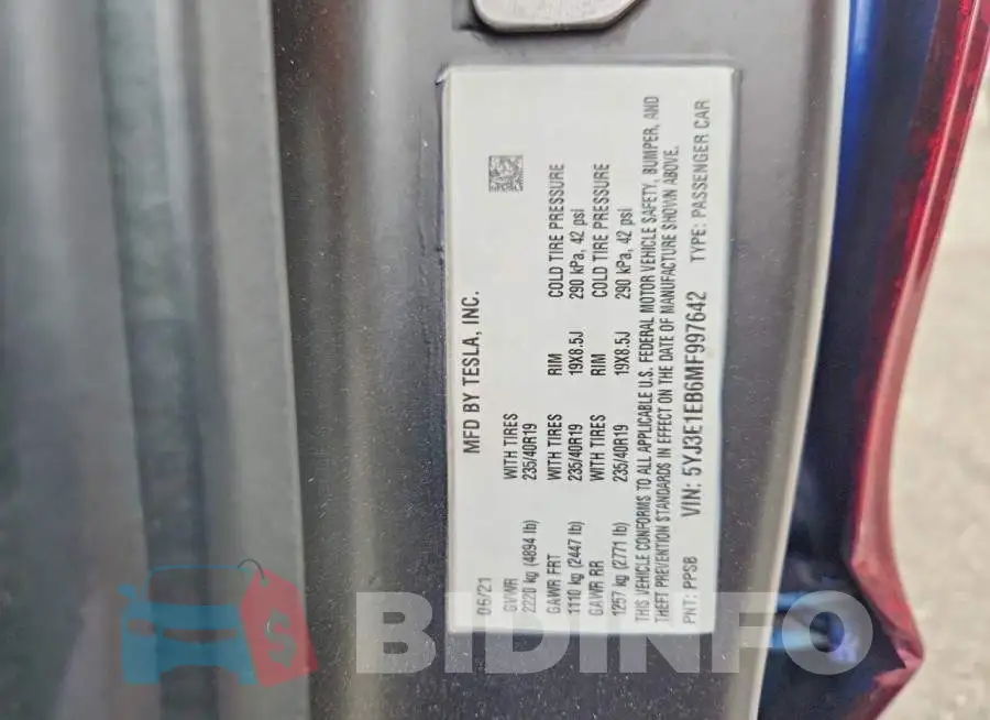 5YJ3E1EB6MF997642 Photo# 13