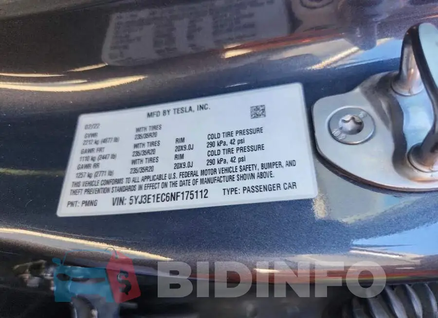 5YJ3E1EC6NF175112 Photo# 13