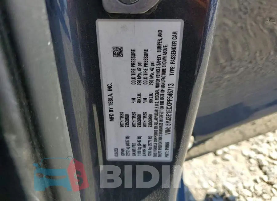 5YJ3E1ECXPF546713 Photo# 12