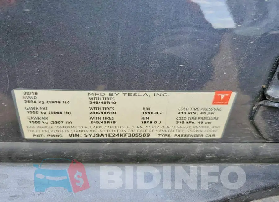 5YJSA1E24KF305589 Photo# 12