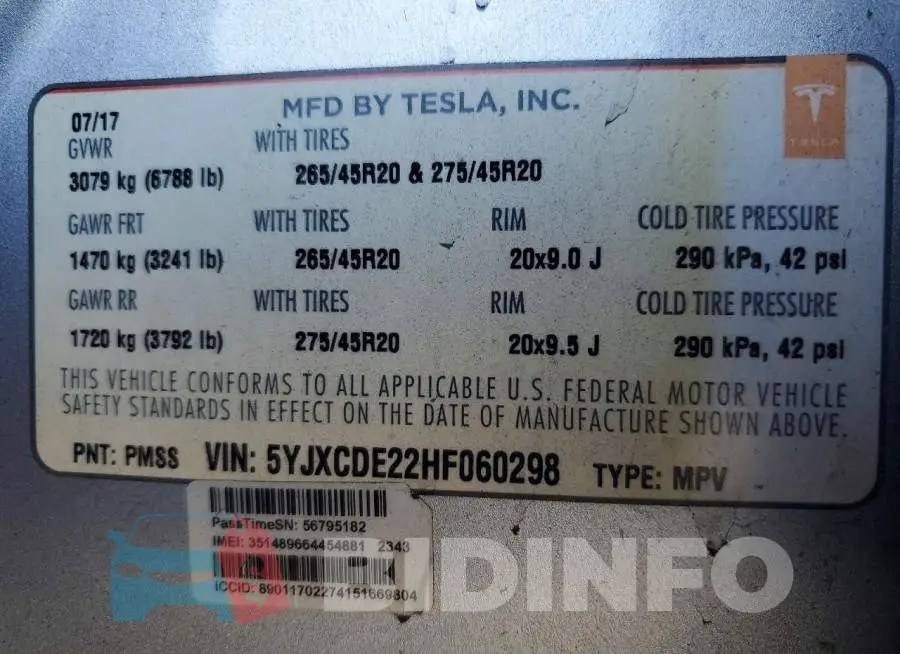 5YJXCDE22HF060298 Photo# 13