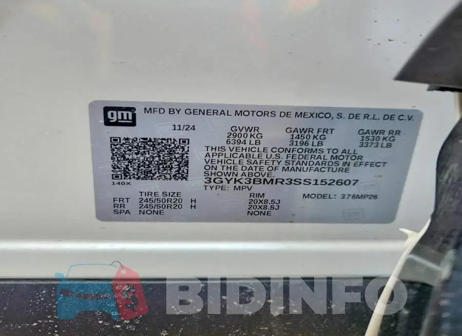 3GYK3BMR3SS152607 Photo# 14