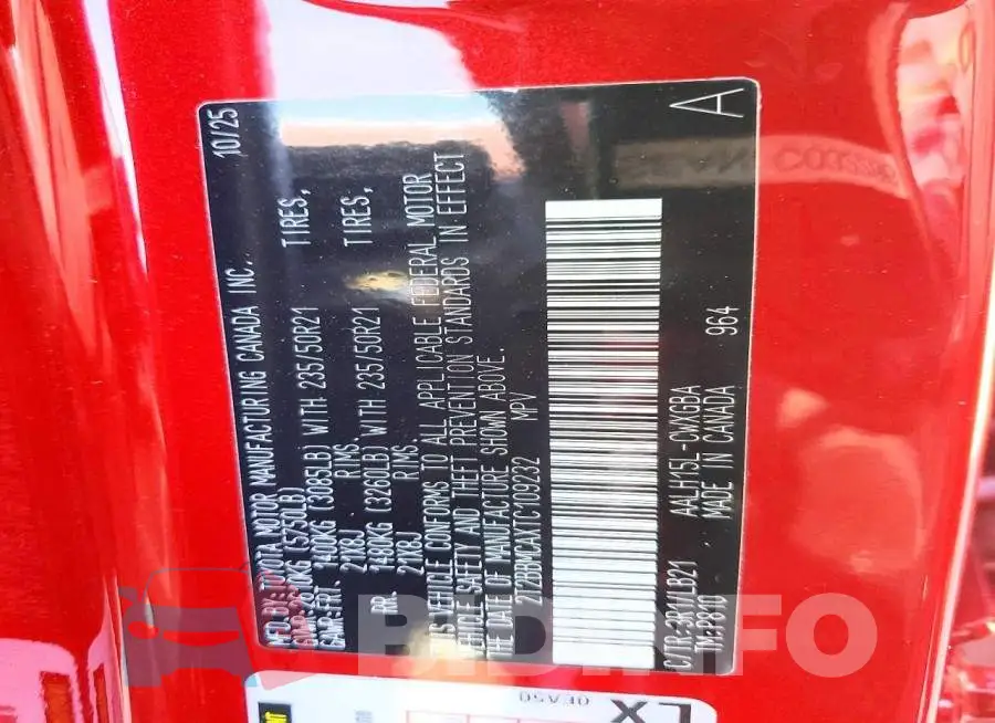 2T2BBMCAXTC109232 Photo# 13