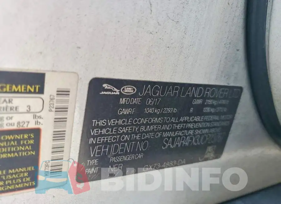 SAJAR4FX3JCP23767 Photo# 12