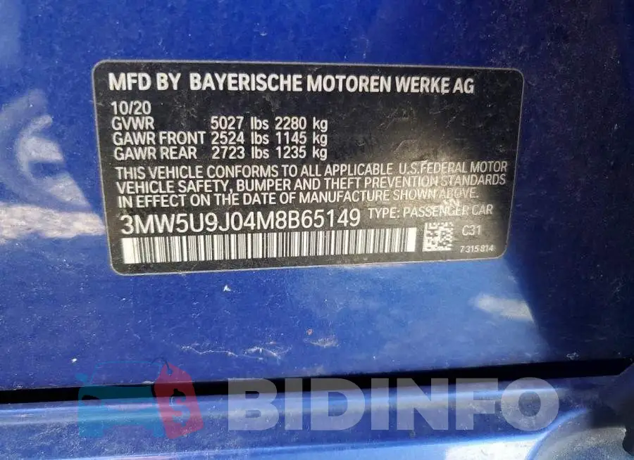 3MW5U9J04M8B65149 Photo# 12