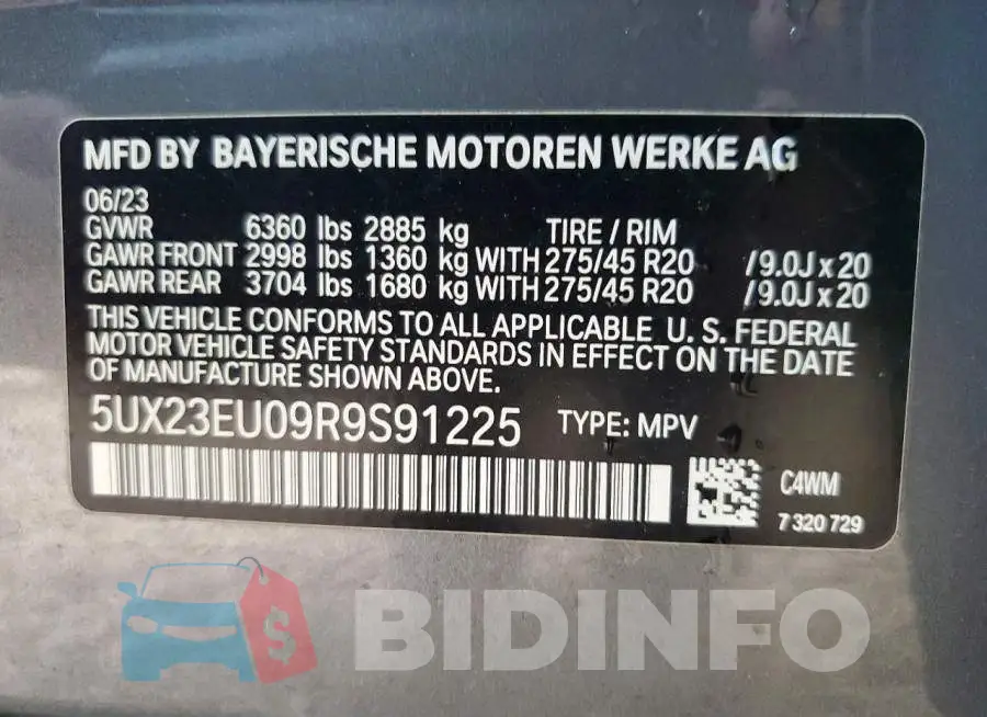 5UX23EU09R9S91225 Photo# 14