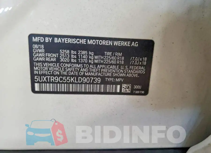 5UXTR9C55KLD90739 Photo# 13