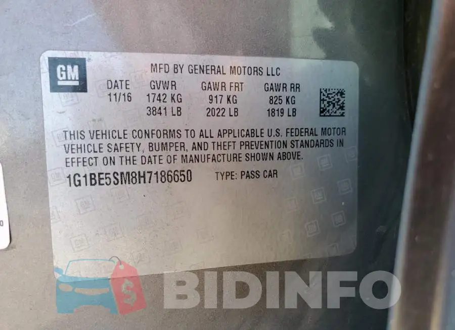 1G1BE5SM8H7186650 Photo# 12