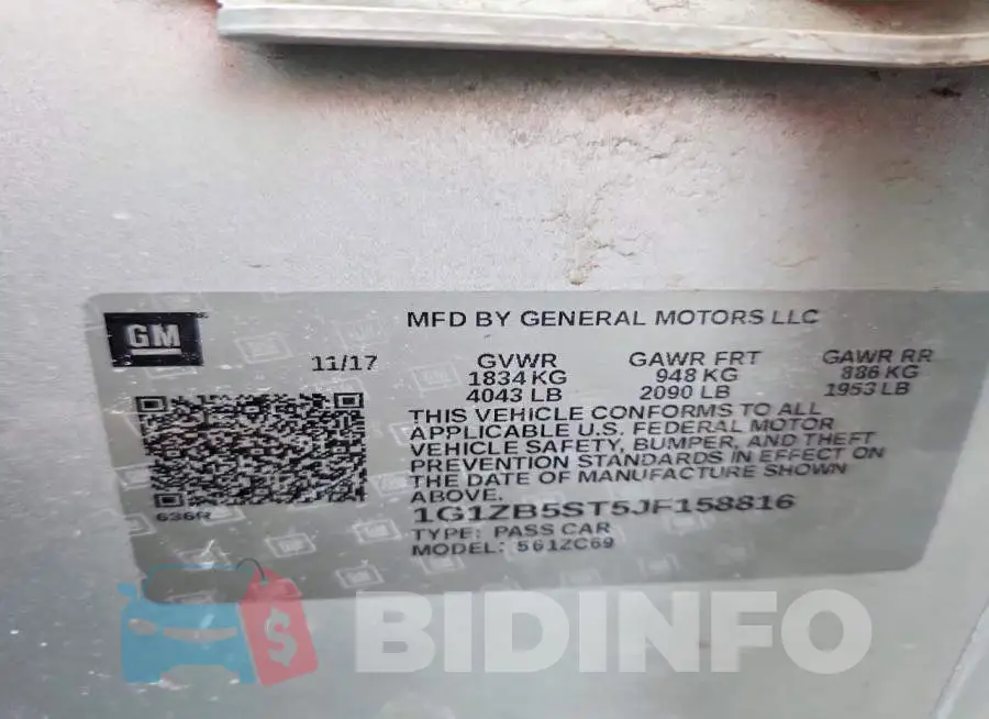 1G1ZB5ST5JF158816 Photo# 12