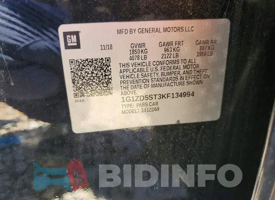 1G1ZD5ST3KF134994 Photo# 12