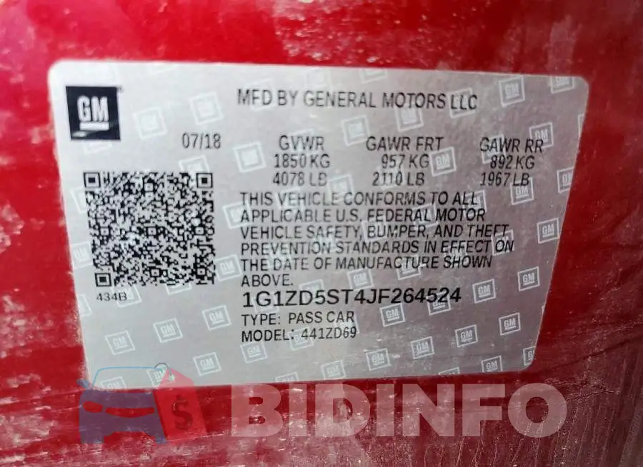 1G1ZD5ST4JF264524 Photo# 12