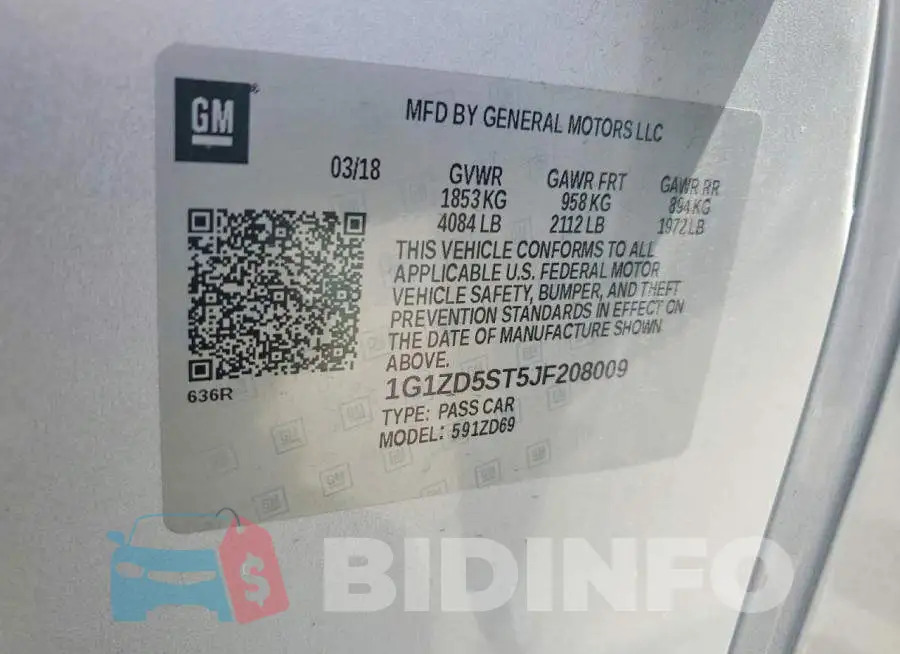 1G1ZD5ST5JF208009 Photo# 12