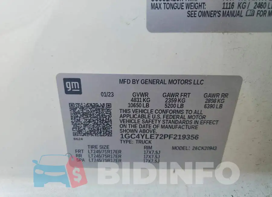1GC4YLE72PF219356 Photo# 12
