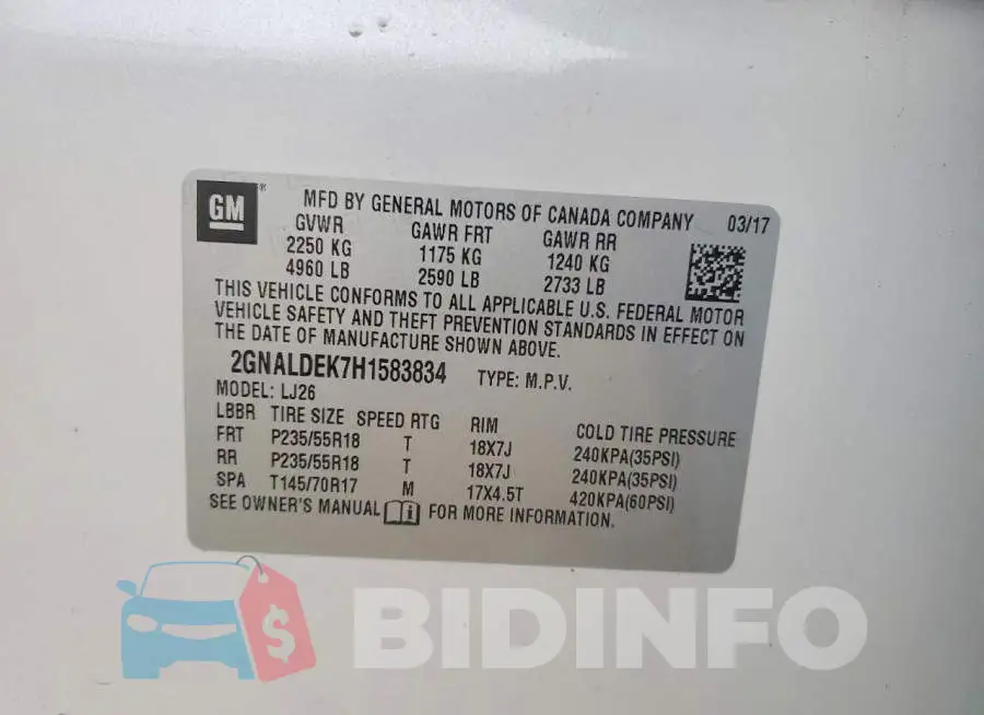 2GNALDEK7H1583834 Photo# 13