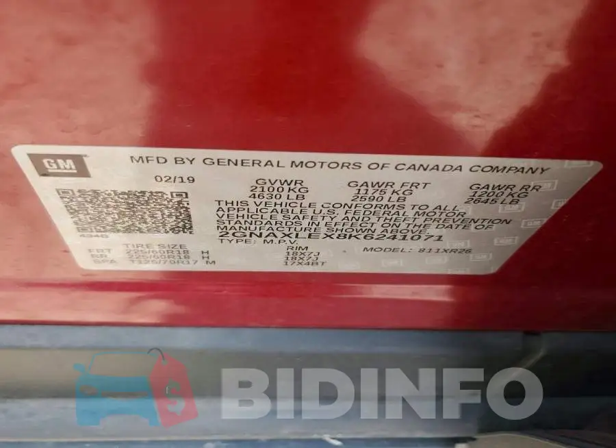 2GNAXLEX8K6241071 Photo# 13