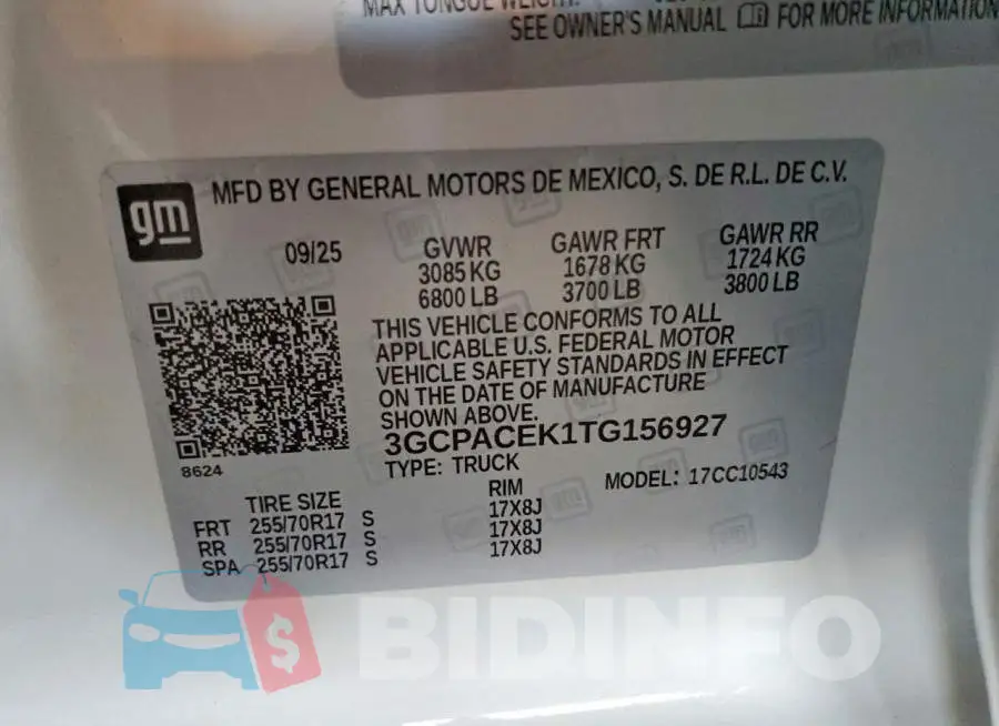 3GCPACEK1TG156927 Photo# 12