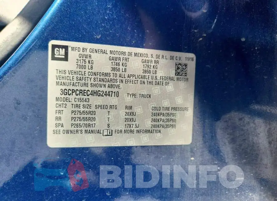 3GCPCREC4HG244710 Photo# 12