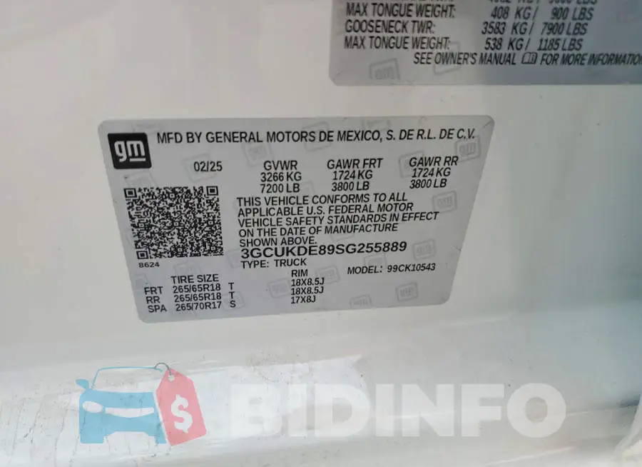 3GCUKDE89SG255889 Photo# 12