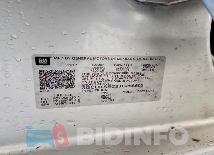3GCUKSEC2JG256602 Photo# 12