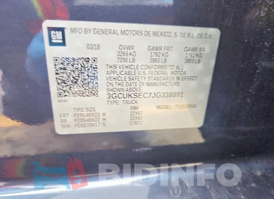 3GCUKSEC7JG338891 Photo# 12