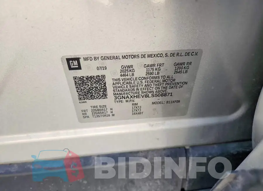 3GNAXHEV8LS508871 Photo# 13