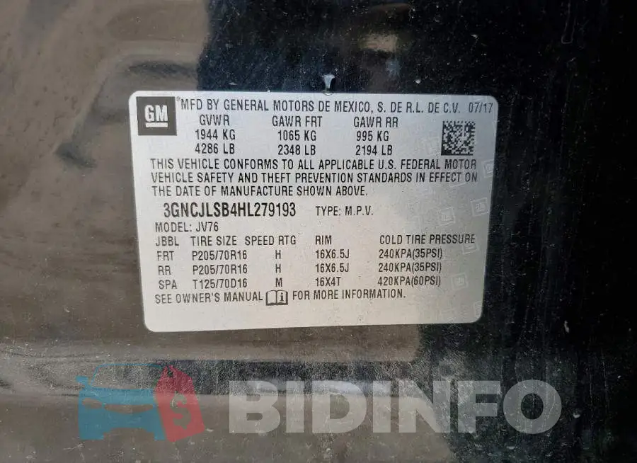 3GNCJLSB4HL279193 Photo# 13