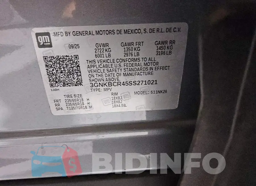 3GNKBCR45SS271021 Photo# 13