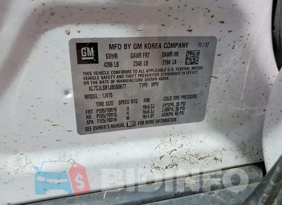 KL7CJLSB1JB580677 Photo# 13