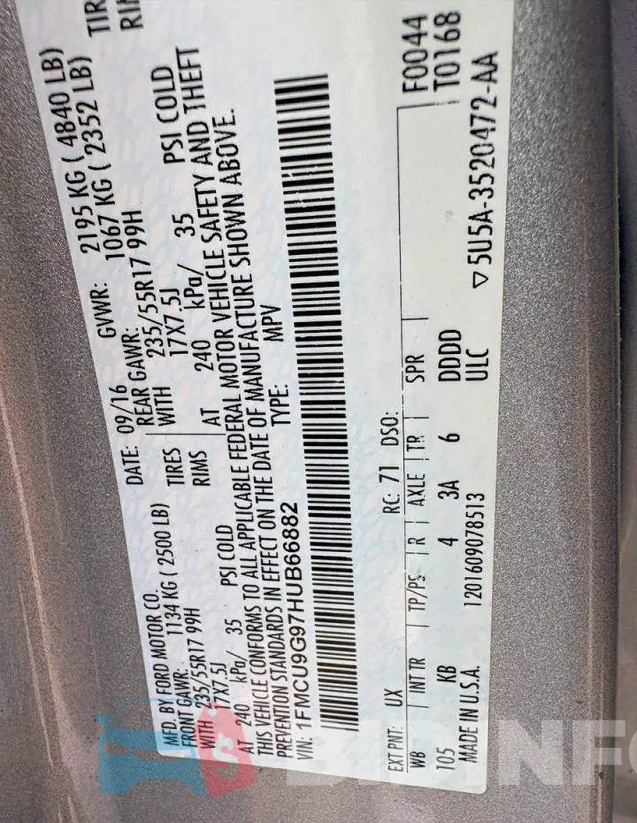 1FMCU9G97HUB66882 Photo# 10