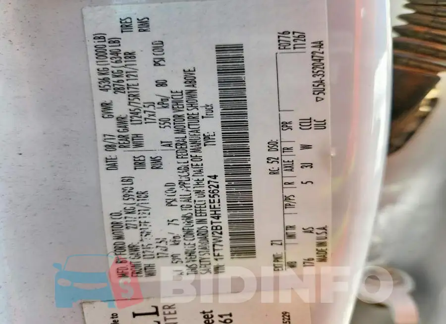 1FT7W2BT4HEE56274 Photo# 13