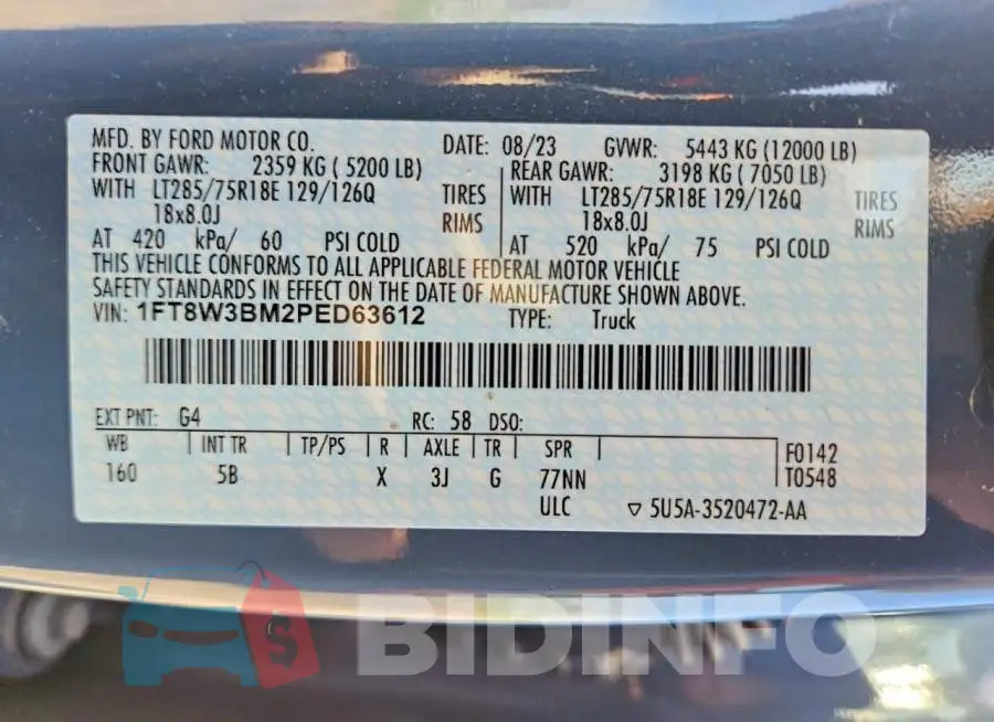 1FT8W3BM2PED63612 Photo# 12