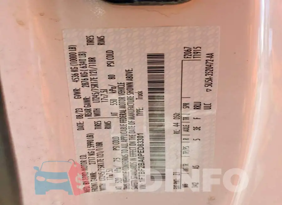 1FTBF2BA0PED83301 Photo# 12