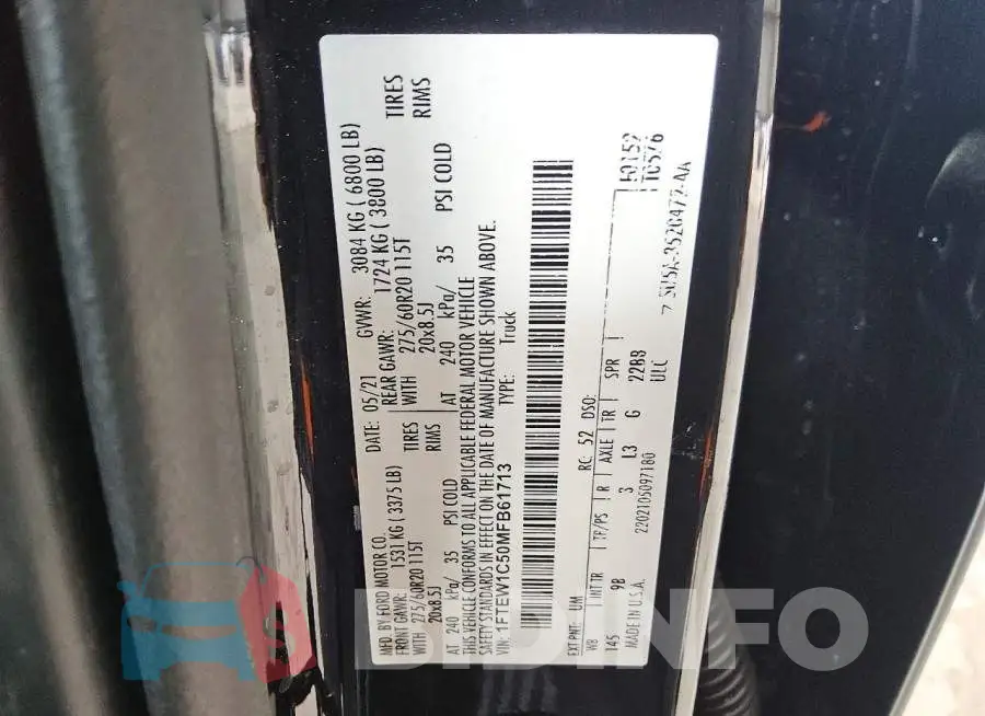 1FTEW1C50MFB61713 Photo# 13