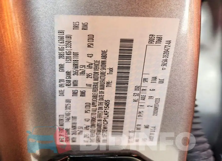 1FTEW1CP1LKF15455 Photo# 12