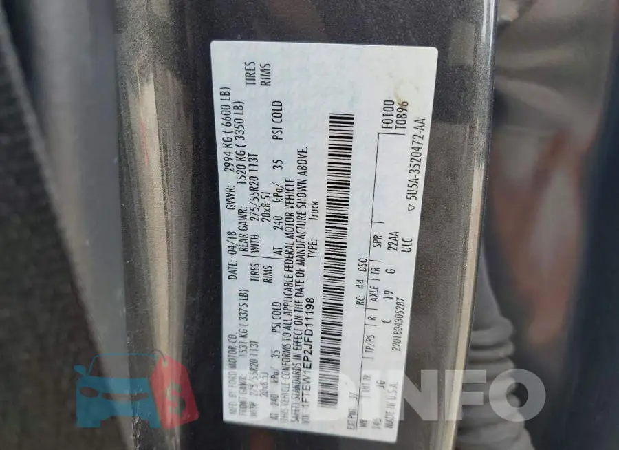 1FTEW1EP2JFD11198 Photo# 12