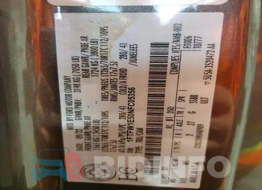 1FTFW1E50NFC05356 Photo# 13