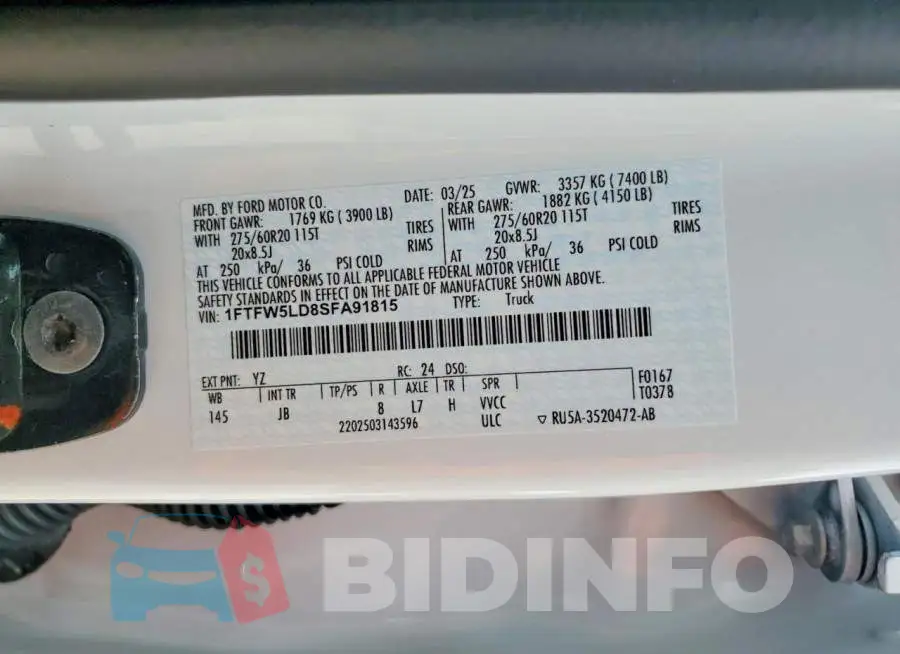 1FTFW5LD8SFA91815 Photo# 12